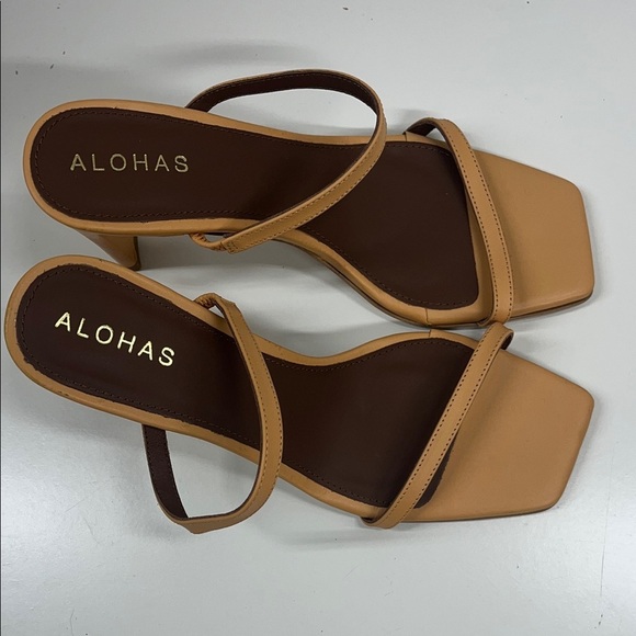 New Alohas Cannes Strappy Orange Heels Size 6.5 - Picture 5 of 9